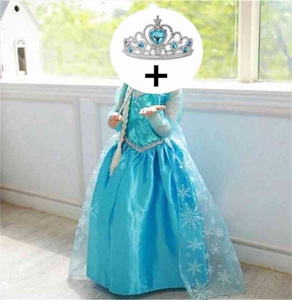 

4 10y baby girl princess dress for girls clothes set cosplay costume headband fancy halloween christmas party dresses, White