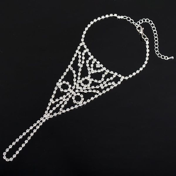 

anklets slave anklet chain eye-popping rhinestone body jewelry casual beach barefoot sandal silver plated foot for women, Red;blue