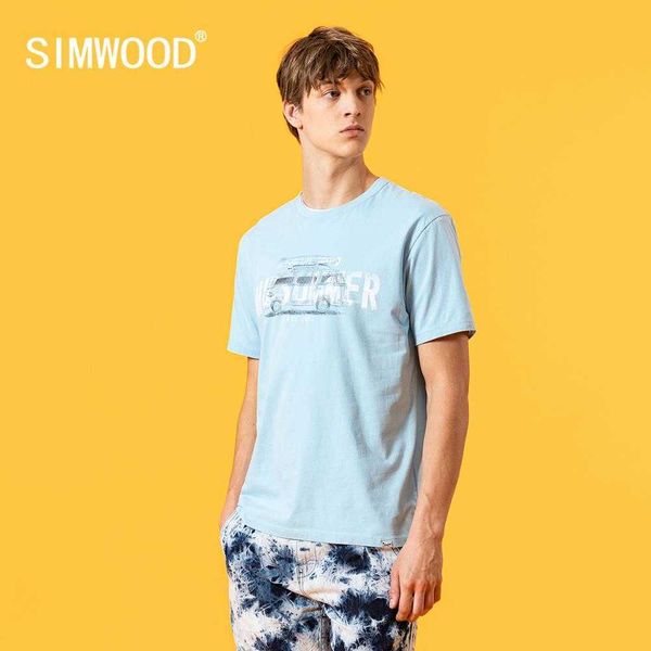 

summer t-shirt men fashion bus letter print tees 100% cotton breathable tshirt sj120540 210623, White;black