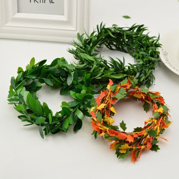 

3.75m silk wreath, green leaf wire, artificial flowers, vines, wedding decoration, leaves, handmade flowers
