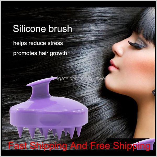 

5 colors comfortable silicone shampoo scalp massage brush hair washing comb body bath spa slimming massage brush cca10913 500pcs ip6bw pk2yl
