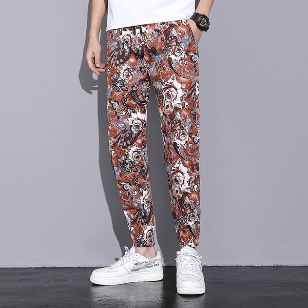 

summer 2021 of the men paisley caju printed flowers tapered flower hawaii beachwear cotton blend streetwear young large 0j3t, Black