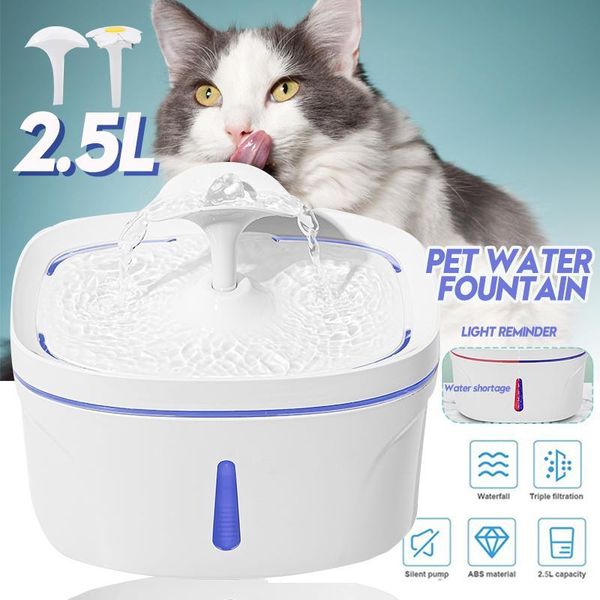 

cat bowls & feeders usb pet smart drinker 2.5l automatic led illuminated electric silent dog feeder and