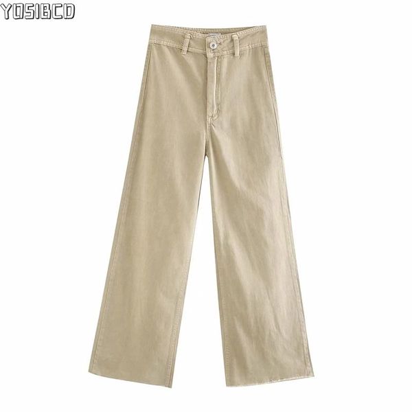 

yosibcd women 2021 chic fashion high waist straight jeans pants vintage zipper pockets female ankle trousers pantalones, Blue