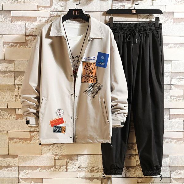 

korean style men sets casual tracksuit winter long sleeve plus size cardigan men sets ropa hombre men's clothing db60tz, Gray