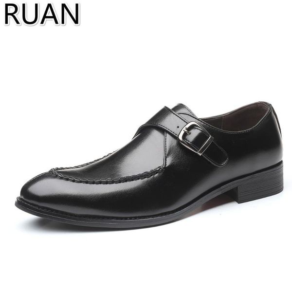 

dress shoes men british style leather wedding oxfords formal, Black