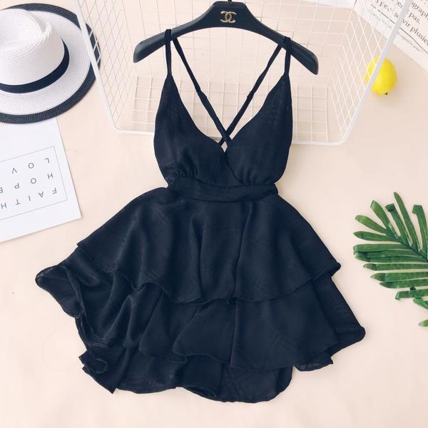 

Summer No Back Dressed for Women with Cleavage V-belts of Sleeveless Spaghetti High Waist Sexy Mini Dress Party 2021 Fashion Club Boho Od4s, Black;gray