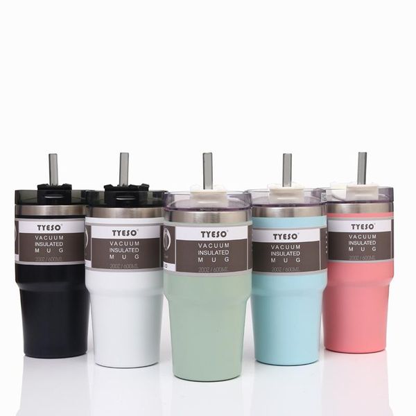 

water bottles 600/890ml thermo bottle fashion high capacity stainless steel insulated coffee cups straw couple portable car cup milk tea mug