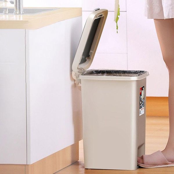

waste bins foot-operated clamshell storage bucket large capacity plastic household kitchen bathroom living room trash can