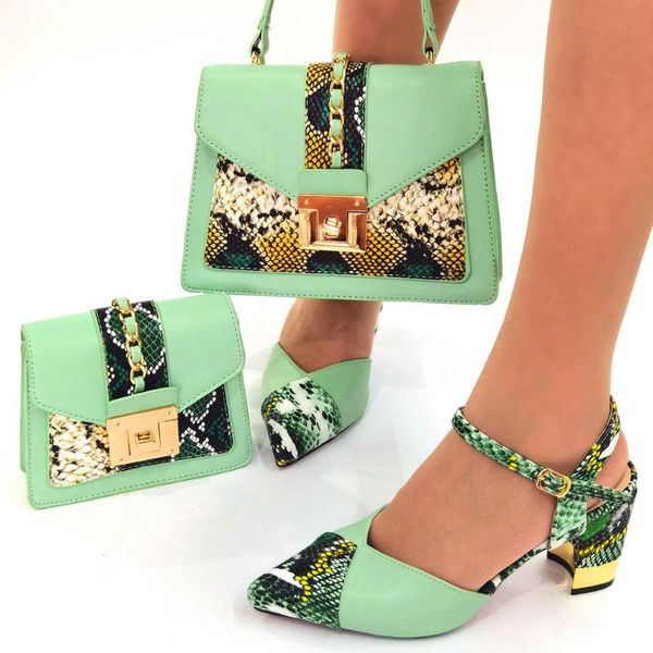 

dress shoes 2021 arrival green color italian and bag set african matching in women party shoe, Black