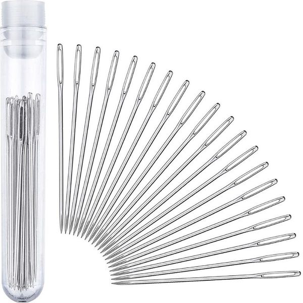 

two size stainless steel sewing needles darning hand sewing needles embroidery tool diy needle, 1 set(20 or 9 pcs/set, Black