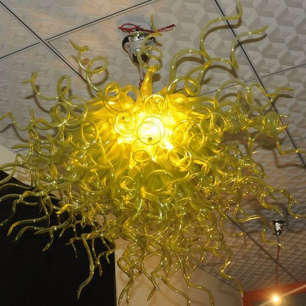 Lampada a sospensione moderna in vendita Lampadario in vetro di Murano Champagne Lampadario in cristallo Illuminazione Sala da pranzo Lustro di lusso Luci da cucina 80 cm di larghezza