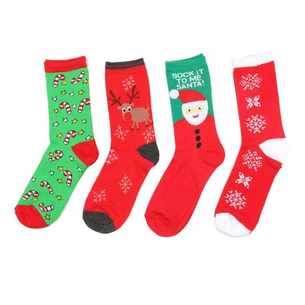 

men's socks chiffon stockings santa claus long cotton winter warmth eur 35-43, Black