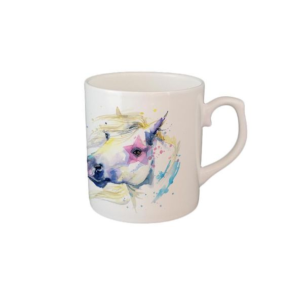 

mugs white horse printing mug bone china coffee cup colorful milk 4656