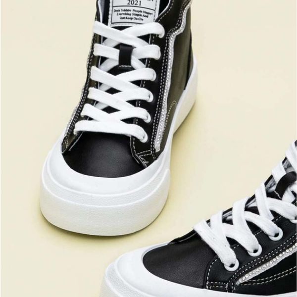 

casual shoes women geometric pattern front skate leather lace-up sneaker fashion lady designer running trainers letters woman shoe flat prin, Black