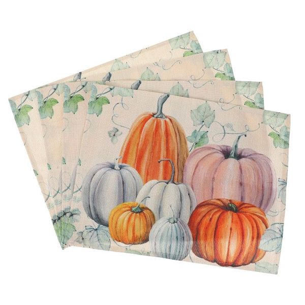 

mats & pads 4pcs kitchen decorative placemats pumpkin heat-resistant table