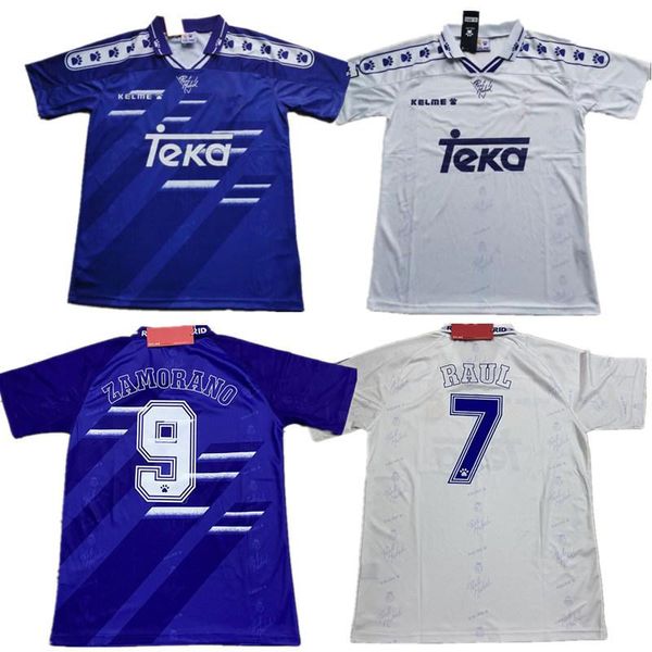 94 96 97 98 99 2000 Retro Jersey Futbol Formaları 3 #R.Carlos 4 Hierro #7 Raul #9 Zamorano #6 Redondo 8 #Mijatovic gömlekler vintage calcio camiseta de futbol