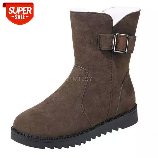 

non-slip super warm snow boots botas mujer women zipper casual thick plush winter female comfortable round toe buckle #an3f, Black