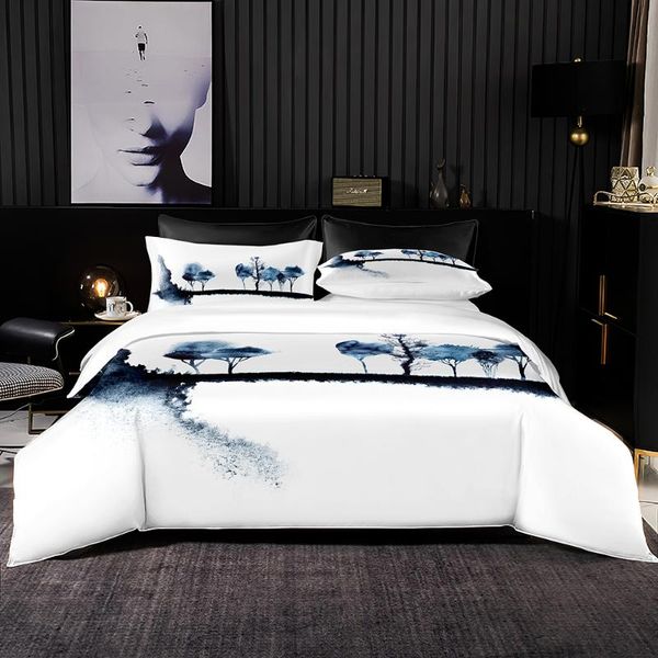 

bedding sets ink painting forest pattern set duvet cover 200x200 with pillowcase 260x220 quilt single double size sheet
