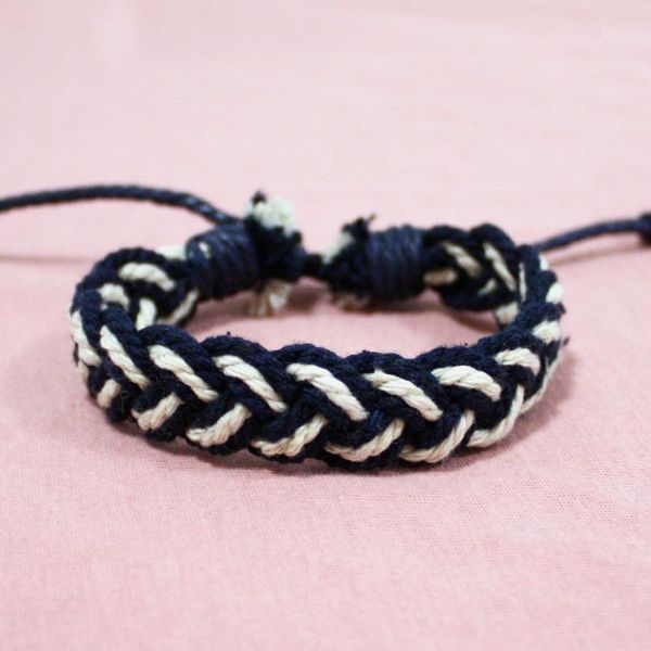 

charm bracelets cotton rope thread & bangles adjustable size for men women handmade knot blue lucky bracelet jewelry, Golden;silver