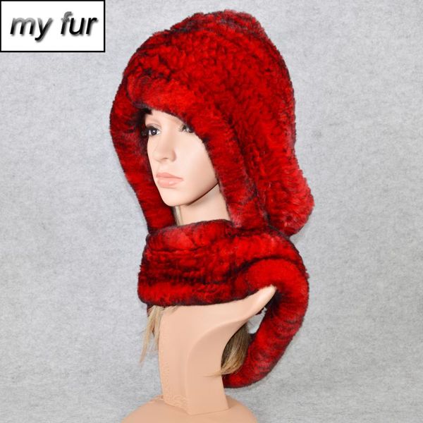

scarves 2021 women winter knitted real rex fur hat scarf brand cap quality natural poncho, Blue;gray