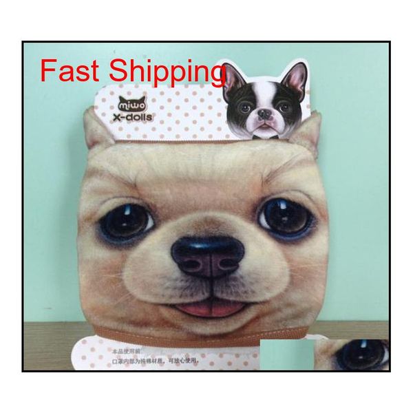 

outdoor smask fashion cotton dust proof keep warm half face mask cartoon lovely cat dog print masks fashion accesso qylpjb homes2007, Silver