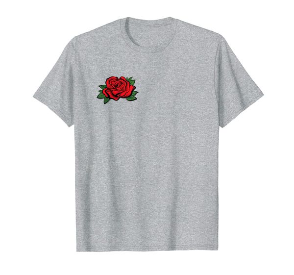 

red rose pocket patch | tie dye rose pocket gift t-shirt, White;black