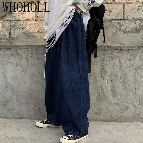 

whoholl jeans women 2021 loose casual harem pants boyfriends mom jeans streetwear denim pants pleated trousers slouchy, Blue