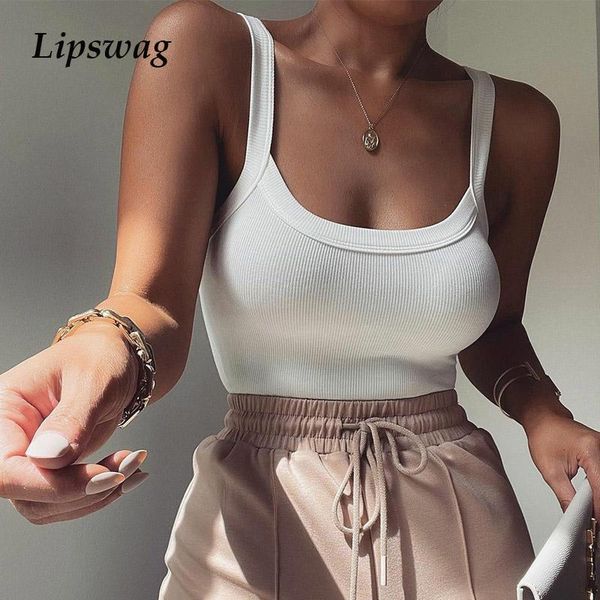

women's blouses & shirts summer women slim knitted tank 2021 elegant solid o-neck sleeveless bodycon ladies fashion vest casual st, White