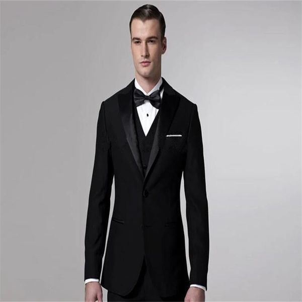 

men's suits & blazers tuxedo black 3-piece set (jacket + pants vest bow) custom fashion breathable regular fit, White;black