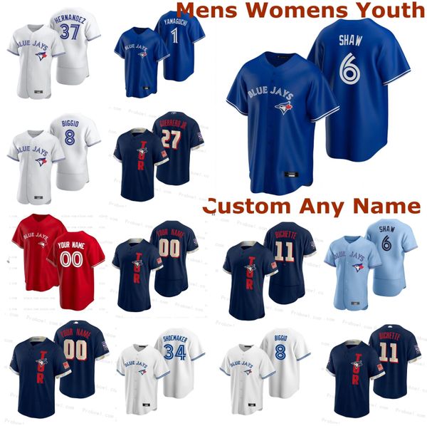 

blue jays bo bichette 2021 all-star game jersey george springer vladimir guerrero jr. cavan biggio hyun-jin ryu kirby yates yamaguchi randal, Blue;black