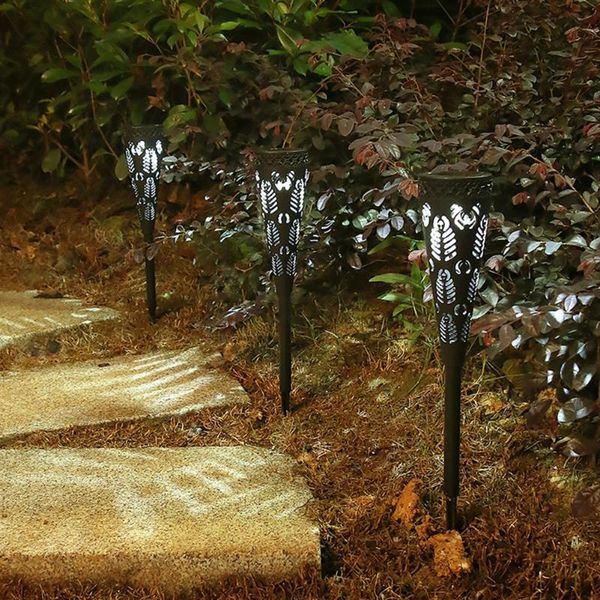 

lawn lamps 4pcs solar hollow plug ground lamp outdoor waterproof decoration led light courtyard landscape garden