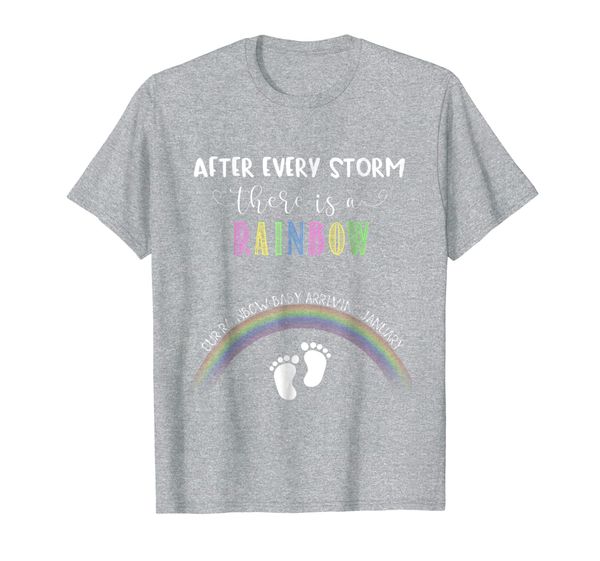 

rainbow baby pregnancy shirt for expecting women january, White;black
