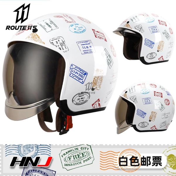 

motorcycle helmets hnj helmet open face 3/4 casco moto motorbike riding capacete retro electric car