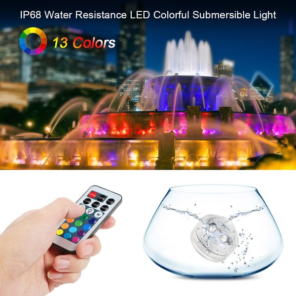 

2021 new ip68 dip68 waterproof multi-color submersible batteries led underwater light into the wedding pool 8ea4