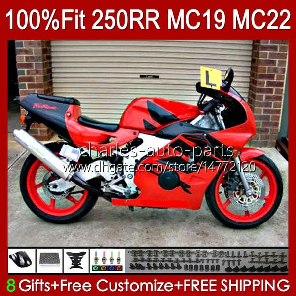 Тело для инъекций пресс-формы для Honda CBR250RR 88 89 CBR 250RR 250 RR CC 250R 1988-1989 гг. 112HC.49 CBR250 RR CC 1988 1989 CBR 250CC MC19 88-89 OEM Full Falling Kit Glossy Red