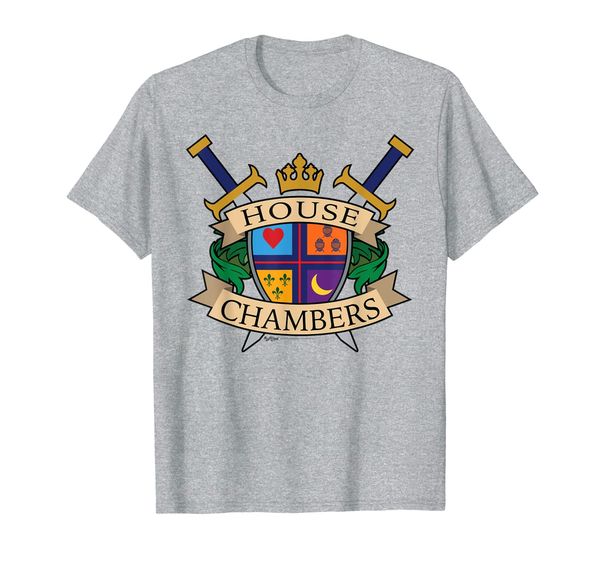 

house chambers family crest coat of arms t shirt, White;black