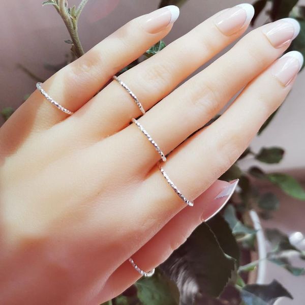 

cluster rings lism 100% real 925 sterling silver for women girls korea glint gleam thin tail finger ring bague fine party jewelry lmr536, Golden;silver