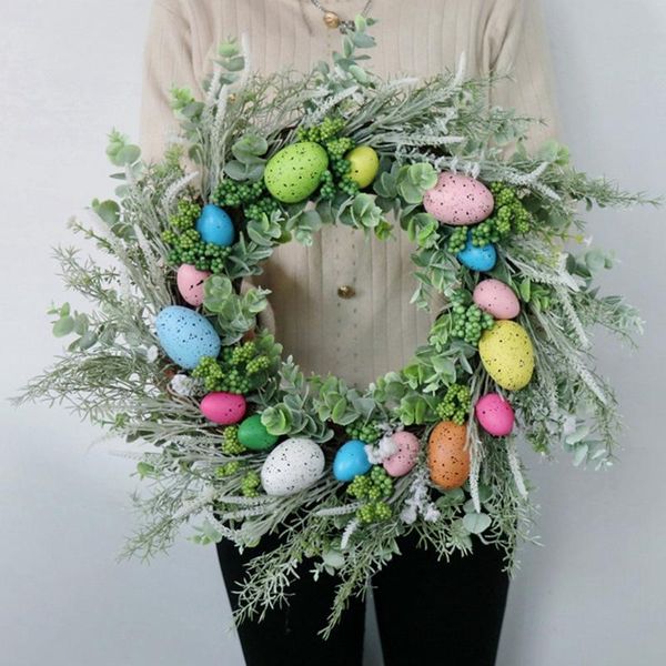 

easter wreath artificial eggs flowers wreath for front door wall window wedding party garden farmhouse home decor