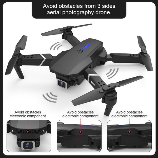 

quadcopter drones e525 hd 4k 1080p camera and wifi fpv heightkeeping rc foldable drone toy gift