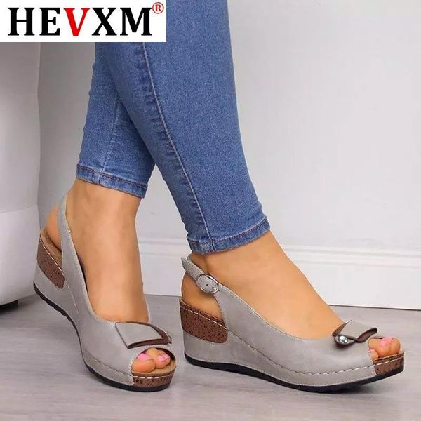 

rome casual sandals women wedges sandals pumps ankle buckle open toe fish mouth med summer women shoes fashion 2021 wedges shoes, Black