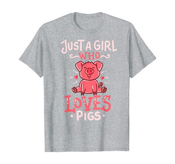 

pig just a girl animal farmer funny gift t-shirt, White;black