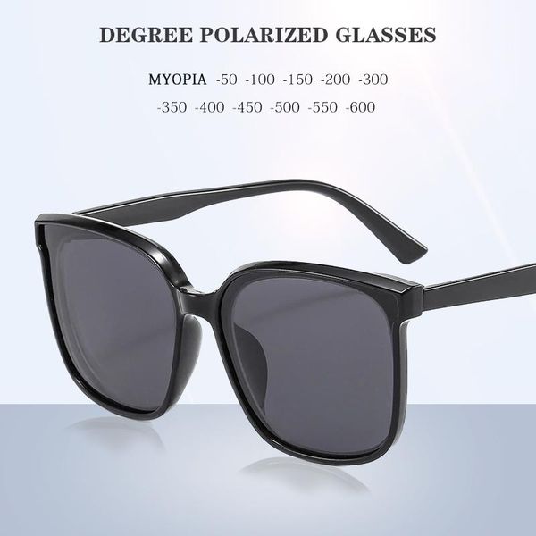 

sunglasses polorized women men 2021 uv400 protecton myopia sun glasses -0.5 -1.0 to -6.0, White;black