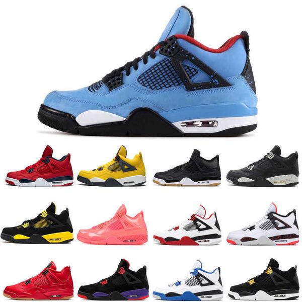 

jumpman 4 4s black cat men basketball shoes cactus jack bred loyal blue fire red mens trainers sports sneakers size 7-13