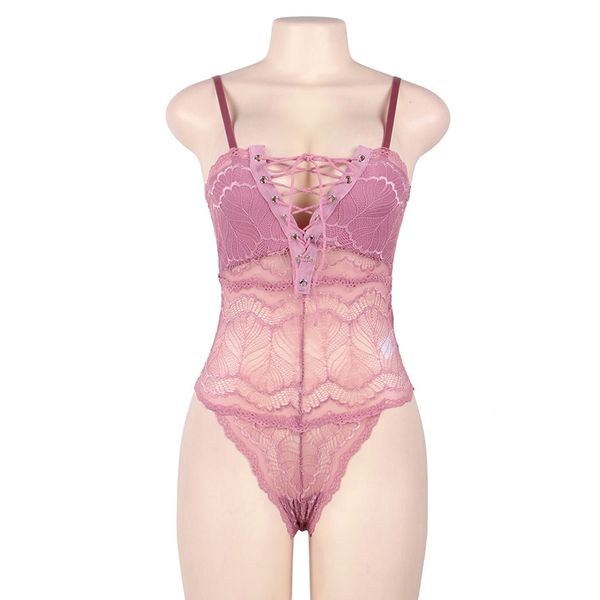 

lace plus size teddy lingerie chest ribbon adjusting sexyy bodysuit lingerie sexyy erotic open crotch body erotic lingerie, Red;black