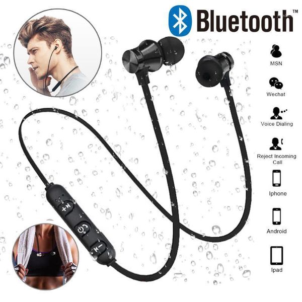 

waterproof bluetooth earphone stereo sports earphones wireless earbuds magnetic earpiece in-ear headset with mic for phone1