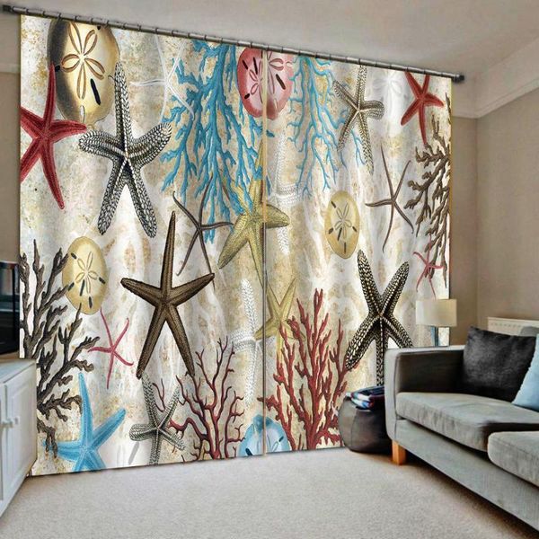 

curtain & drapes starfish curtains 3d luxury blackout window living room