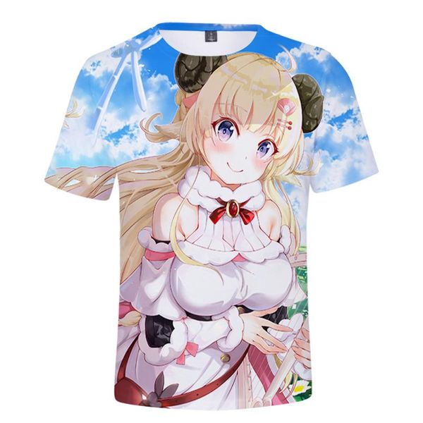

men's t-shirts hololive vtuber tsunomaki watame 3d printed spring summer preppy men/women street clothes t-shirt streetwear kawaii styl, White;black