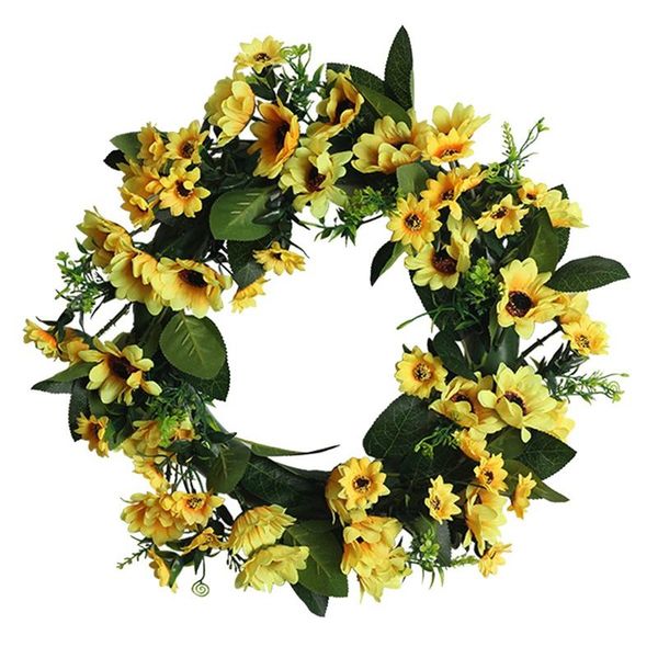 

decorative flowers & wreaths artificial sunflower wreath spring summer for front door wall window wedding party farmhouse garden home decor