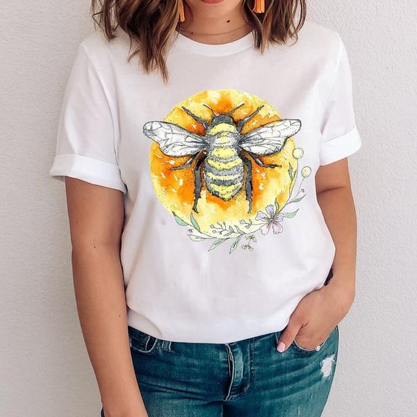 

women graphic watercolor casual style girl cute printing 90s clothes lady tees print clothing female tshirt t-shirt, White